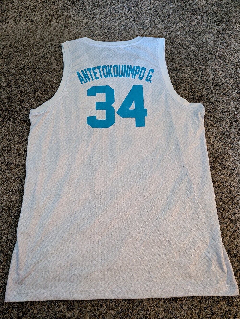 Greece Giannis Antetokounmpo White/Blue National Basketball Jersey Men's XXL